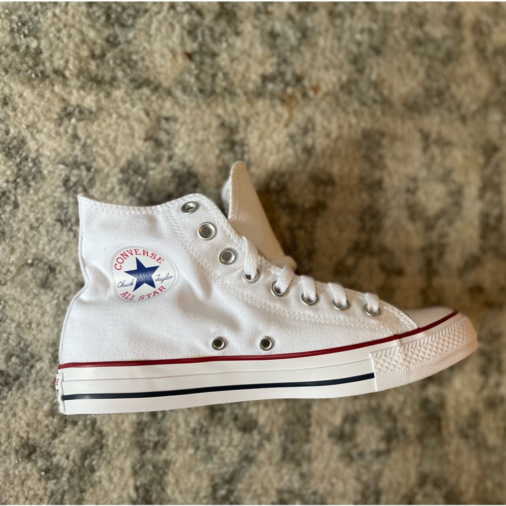 Converse All Star Hi, optical white. Brand New in the box, never worn.